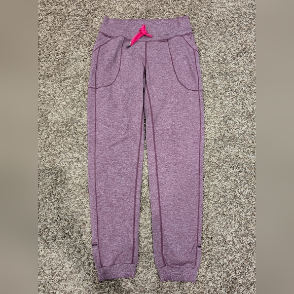 Lululemon Base Runner Jogger Sweatpants Rulu Heathered Bordeaux Drama Size 4 - Picture 2 of 8